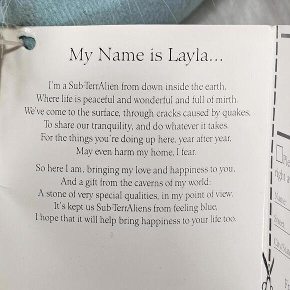 Vintage 1986 Francesca & Company Layla Sub- Terralien Plush Stuffed Toy - Picture 6 of 10